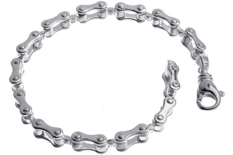 Motorradkette-Armband 8mm - 925 Silber