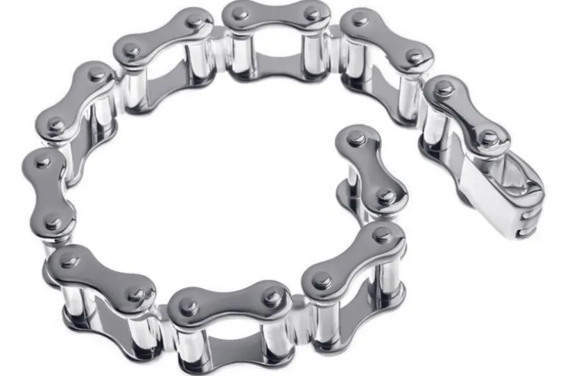 Motorradkette-Armband 17,5mm - 925 Silber