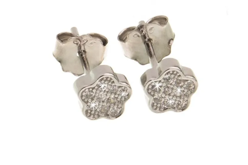 Ohrstecker Blume mit Zirkonia - 925 Silber GMH0385