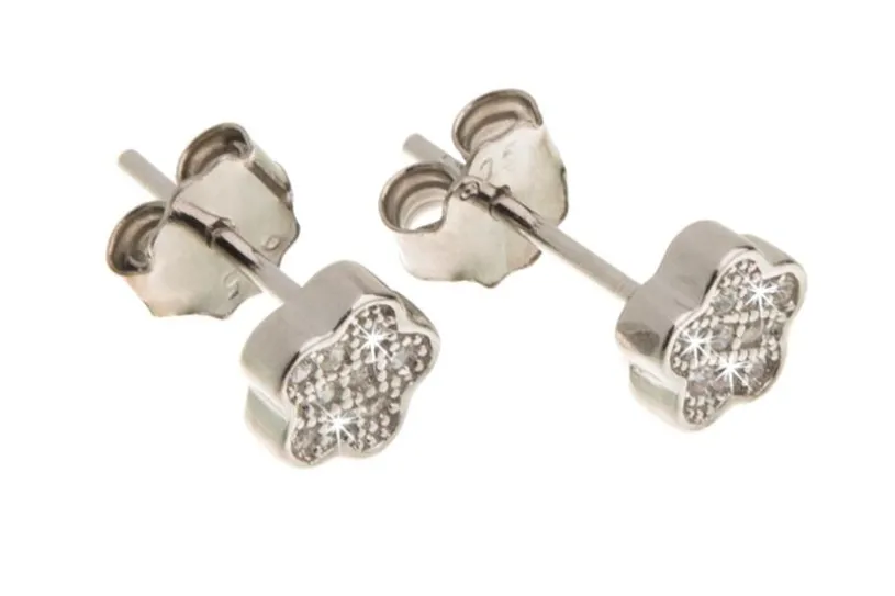 Ohrstecker Blume mit Zirkonia - 925 Silber GMH0385