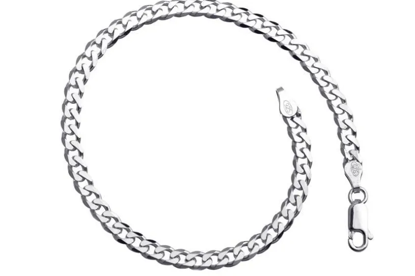 Panzerkette Armband 4mm - 925 Silber