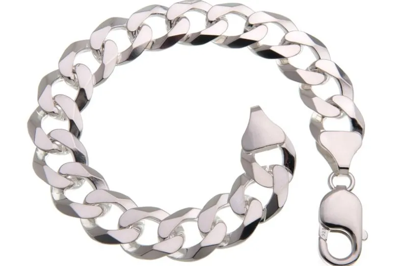Panzerkette Armband 12mm - 925 Silber