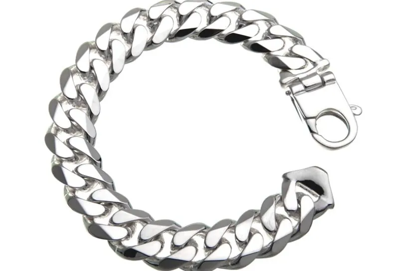 Panzerkette Armband 14mm - 925 Silber