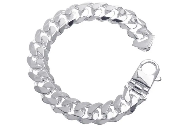 Panzerkette Armband 16mm - 925 Silber