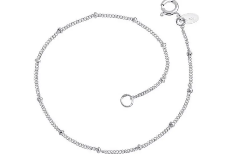 Panzerkette Armband 1,3mm mit Kugeln - 925 Silber