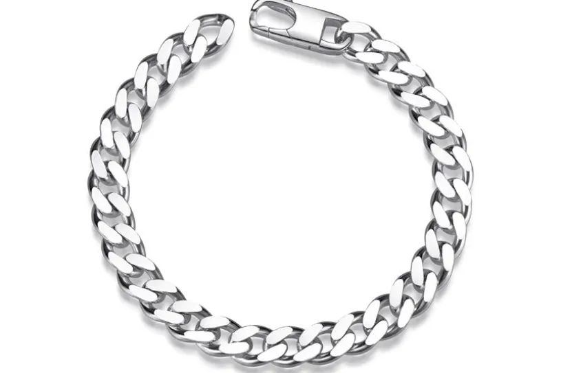 Panzerkette Armband 8mm, Stärke 2,6mm  - 925 Silber Stärke 2,6mm