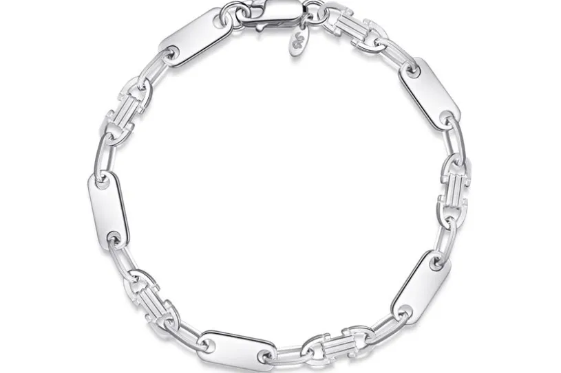 Plattenkette Armband (Steigbügelarmband) 6mm - 925 Silber