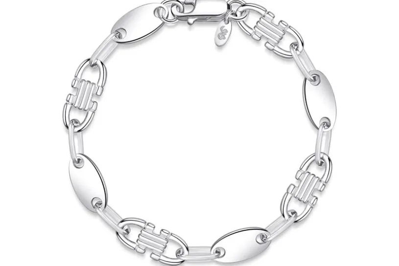Plattenkette Armband (Steigbügelarmband) 8,5mm - 925 Silber