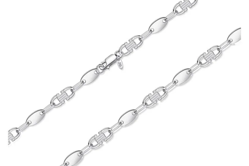 Plattenkette (Steigbügelkette) 8,5mm - 925 Silber