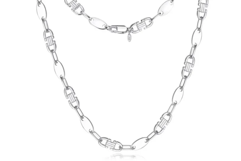 Plattenkette (Steigbügelkette) 8,5mm - 925 Silber