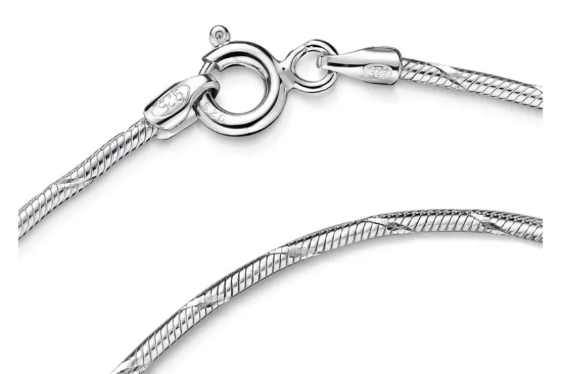 Schlangenkette Armband, geprägt 1,4mm - 925 Silber