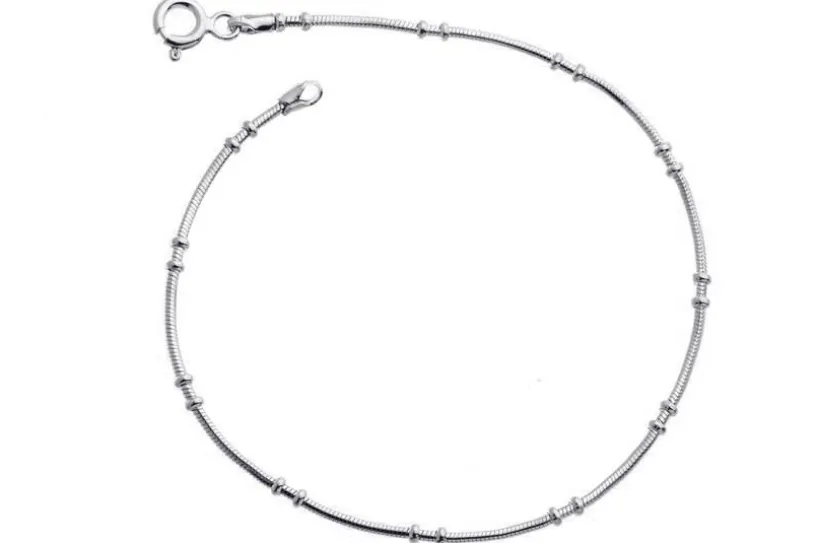Schlangenkette Armband 1,3mm mit Kugeln - 925 Silber