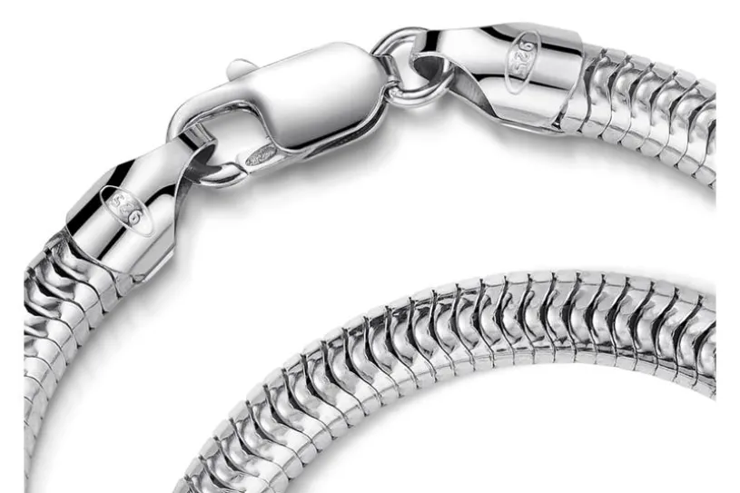 Schlangenkette Armband 6mm - 925 Silber