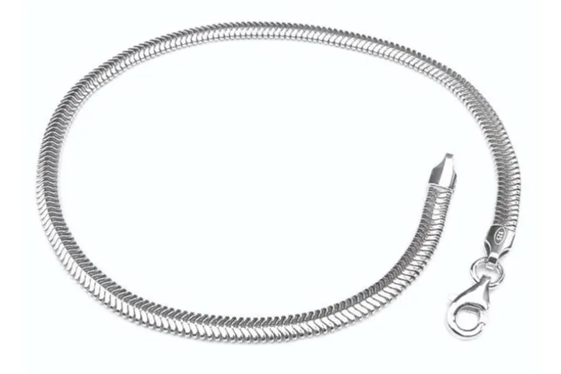 Schlangenkette Armband, oval 3,5mm - 925 Silber