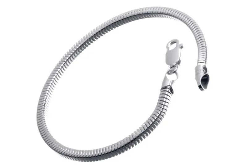 Schlangenkette Armband, vierkant 3,5mm - 925 Silber