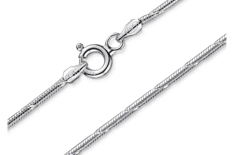 Schlangenkette, geprägt 1,4mm - 925 Silber