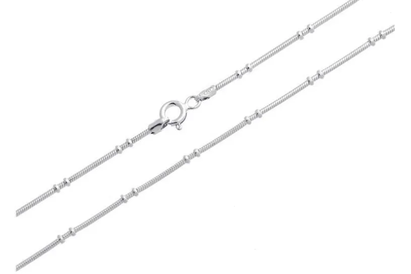 Schlangenkette 1,3mm mit Kugeln - 925 Silber
