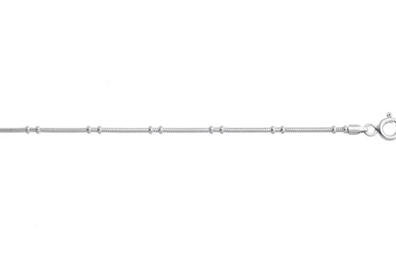 Schlangenkette 1,3mm mit Kugeln - 925 Silber