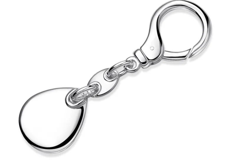 Schlüsselanhänger mit Gravurplatte - 925 Silber 2824