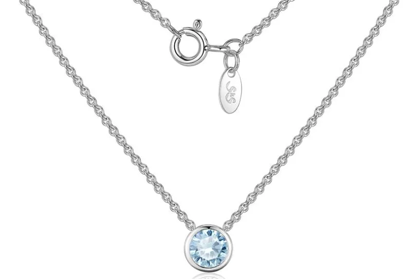 Schmuckset Erbskette mit fliegendem Stein, blau - 925 Silber