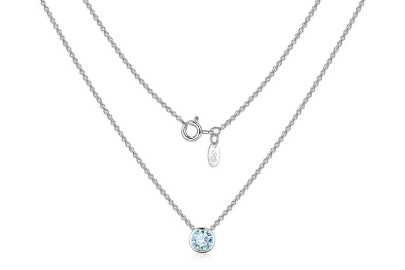 Schmuckset Erbskette mit fliegendem Stein, blau - 925 Silber