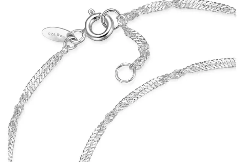 Singapur Fußkette 1,8mm- 925 Silber