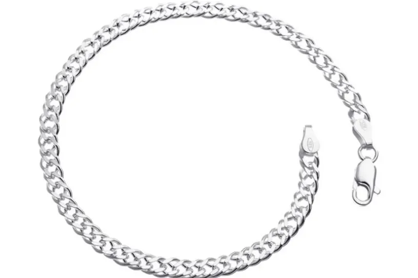 Zwillingspanzerkette Armband 4,5mm - 925 Silber