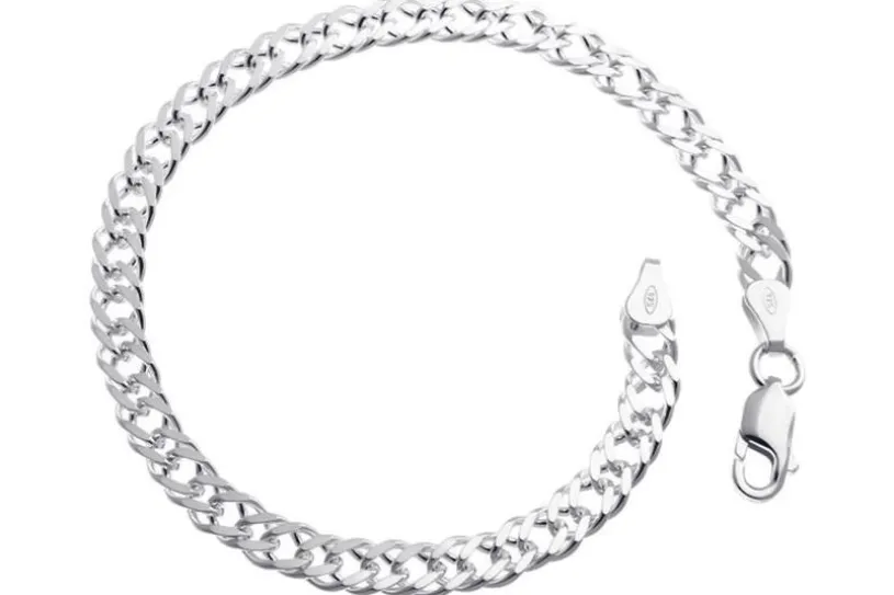 Zwillingspanzerkette Armband 5,5mm - 925 Silber