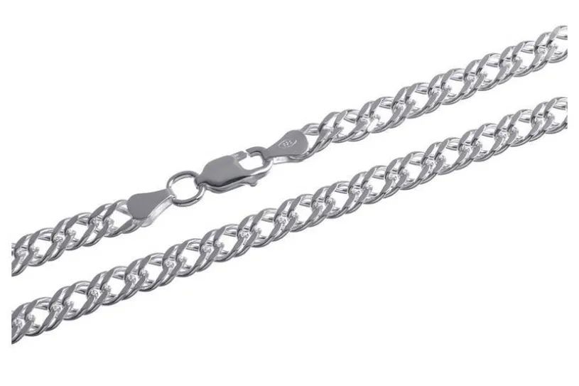 Zwillingspanzerkette 5,5mm - 925 Silber