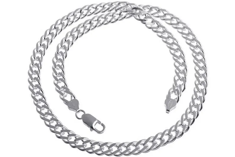Zwillingspanzerkette 8mm - 925 Silber