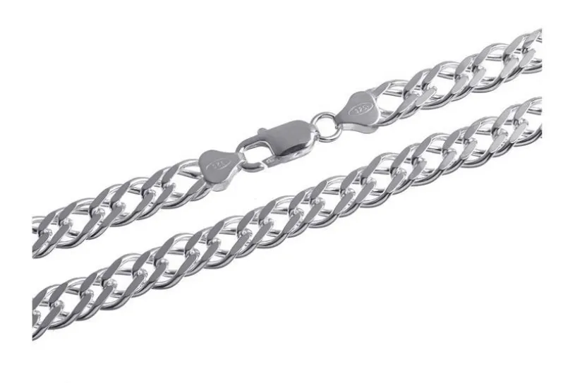 Zwillingspanzerkette 8mm - 925 Silber