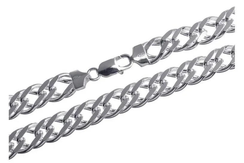 Zwillingspanzerkette 11mm - 925 Silber